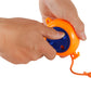 Hand winding retractable clothesline reel, orange housing with blue drum