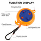 Orange retractable clothesline reel with black carabiner and hanging loop