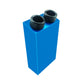 Blue hole locator with two black knurled threaded sleeves on top