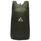 Olive green foldable anti-splash outdoor backpack front view with drawstring closure