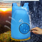 Blue foldable anti-splash outdoor backpack with water-splash effect on front