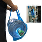 Blue foldable anti-splash backpack with side bottle sleeve and top carry straps