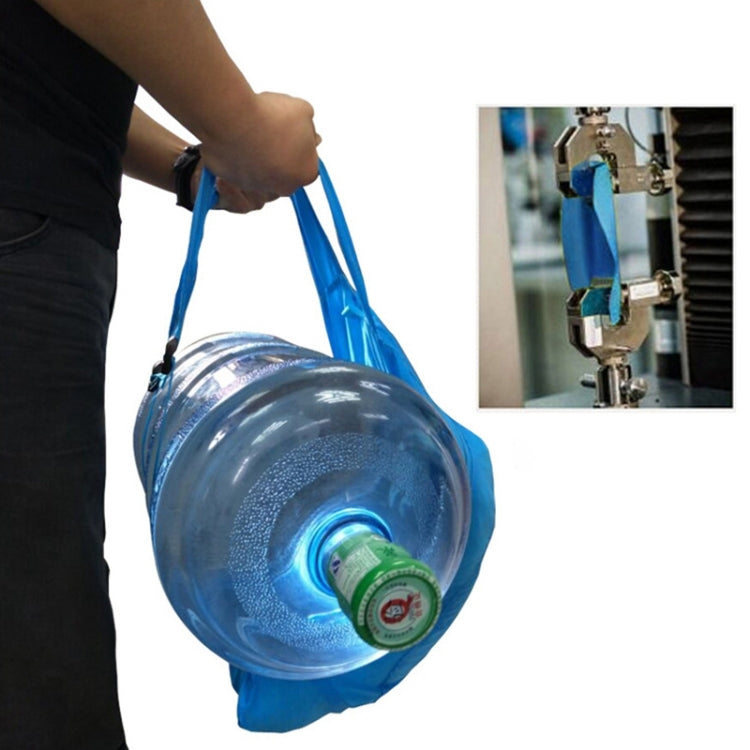 Blue foldable anti-splash backpack with side bottle sleeve and top carry straps