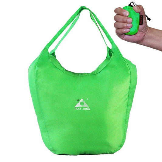 Green foldable anti-splash handheld bag with wide open top and carrying straps