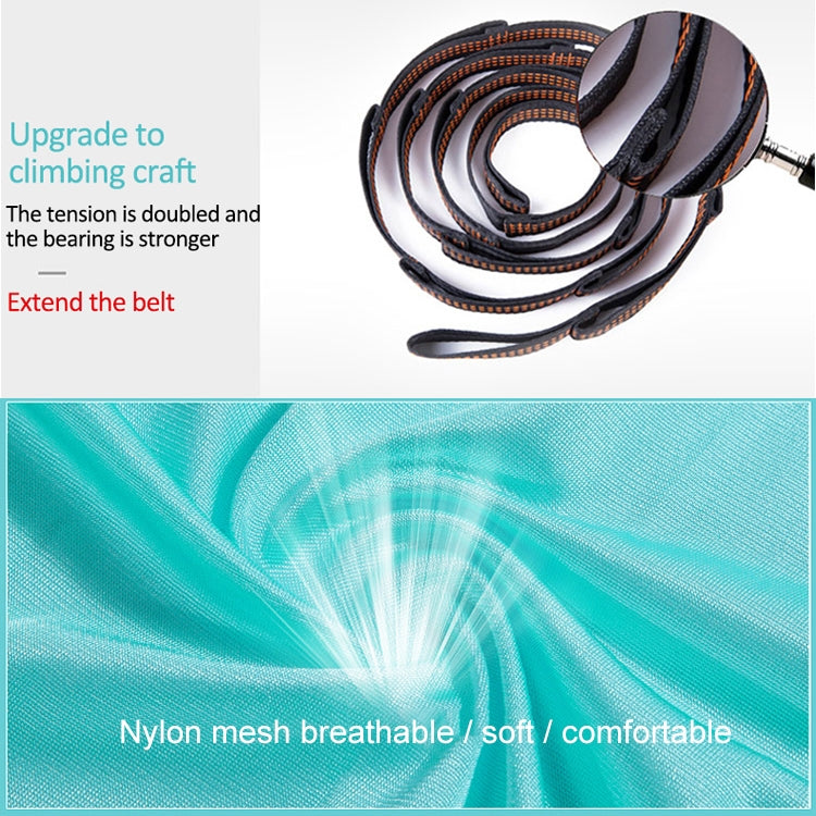 Elastic stretching rope and aerial yoga hammock belt set, black with orange trim