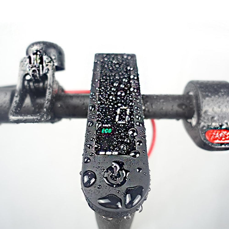 Black waterproof silicone LED sleeve with water droplets on the display area