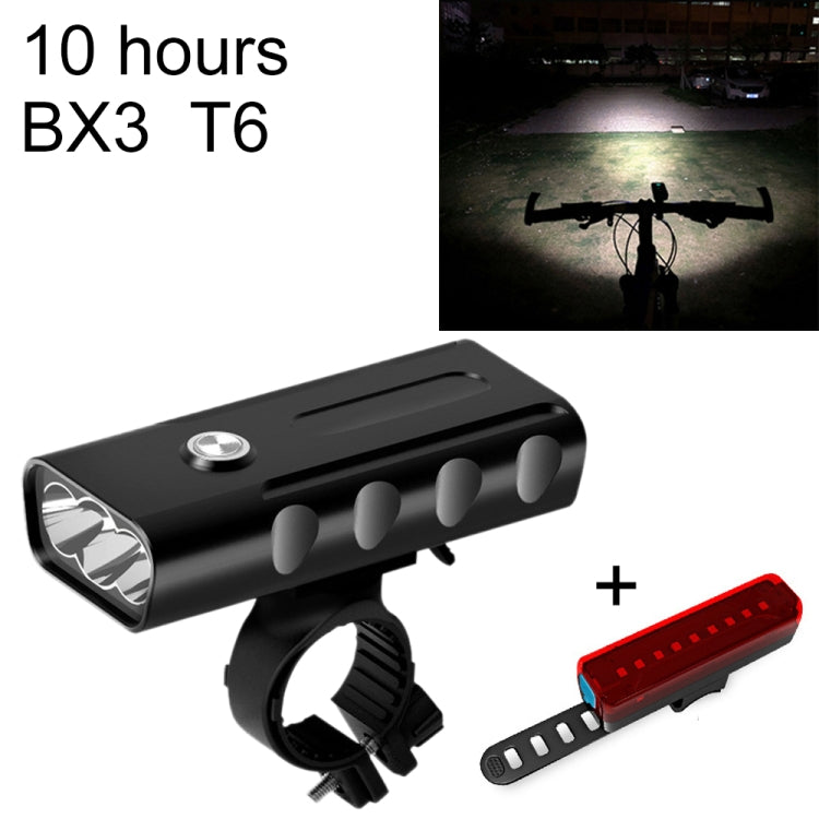 USB rechargeable bicycle front LED light with handlebar clamp, black housing