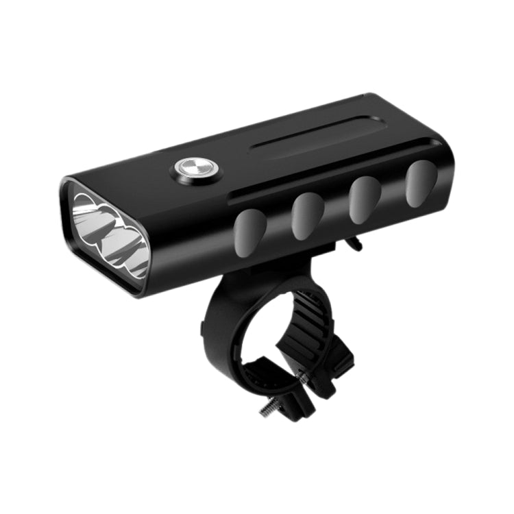 Black bicycle front LED light bar with handlebar mount and front lens