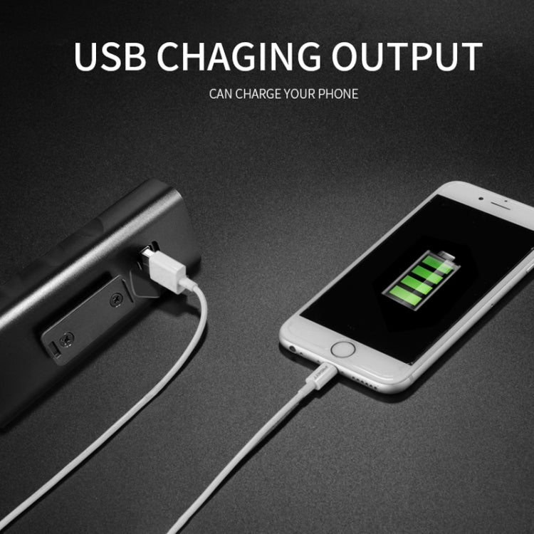USB rechargeable bicycle front LED light with charging cable and USB phone connection