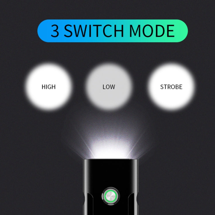 Bicycle front LED light with central button and bright beam, three lighting modes