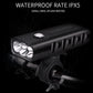 Waterproof bicycle front LED light with dark housing and wide front beam