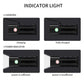 LED indicator lights on bicycle light housing, charging status circles