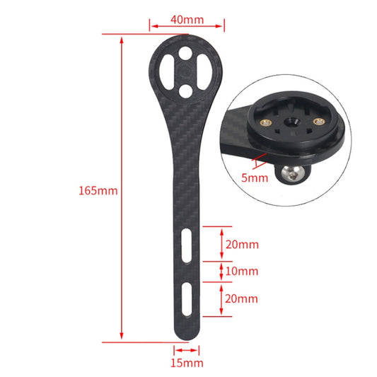Matte carbon fiber bike code holder dimensions with mounting hole spacing