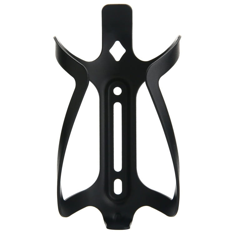Black bike water bottle cage holder with tall center slot and open side supports