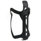 Black bottle cage holder side view with vertical holes and spring mounting tab
