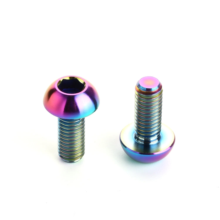 Bicycle bottle cage screws, 2 iridescent titanium-color M5 12mm bolts