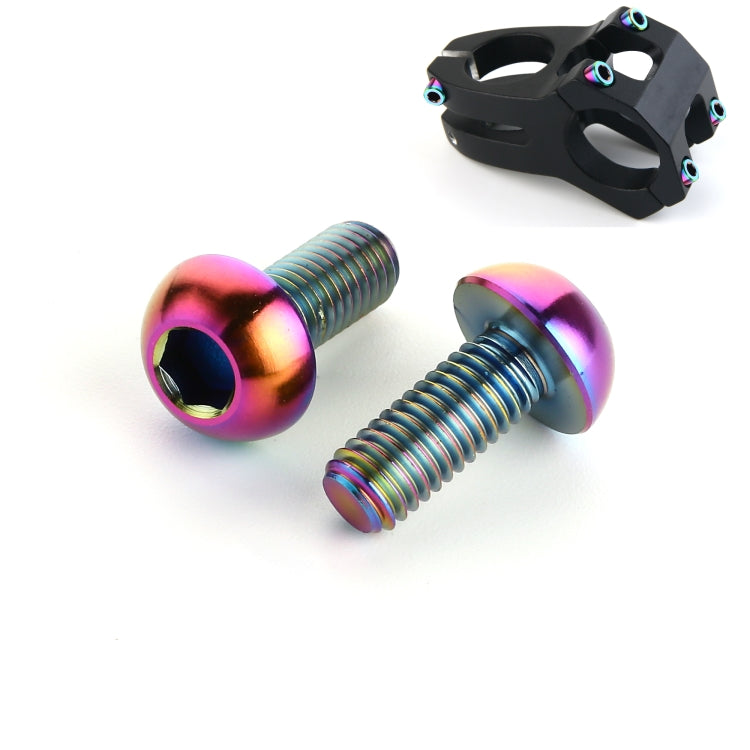 Bicycle bottle cage screws, 2 titanium-color iridescent M5 12mm bolts