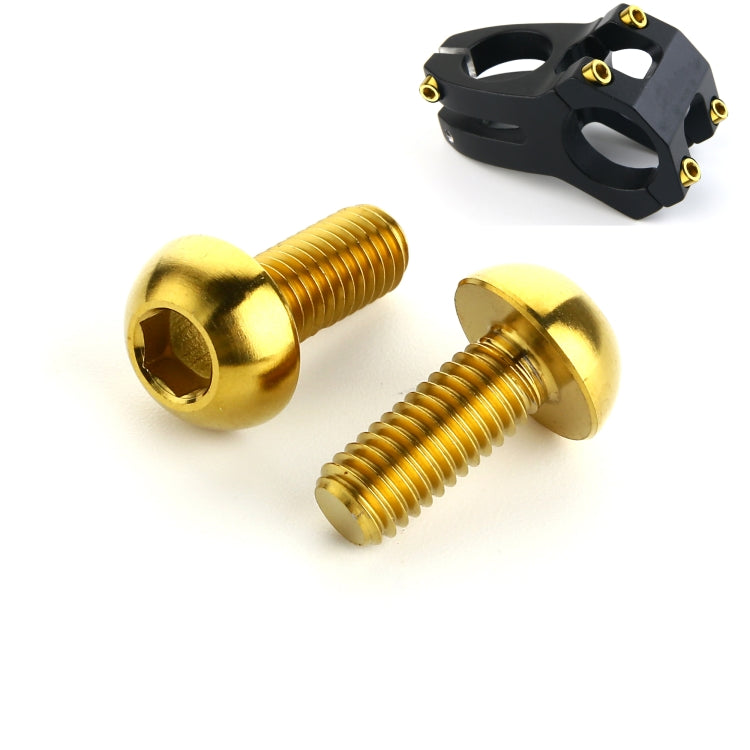 Bicycle bottle cage screws, 2 gold M5 12mm bolts with black bottle cage