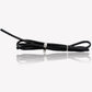 Black cable tie bundle with stainless steel locking bands, flexible straps