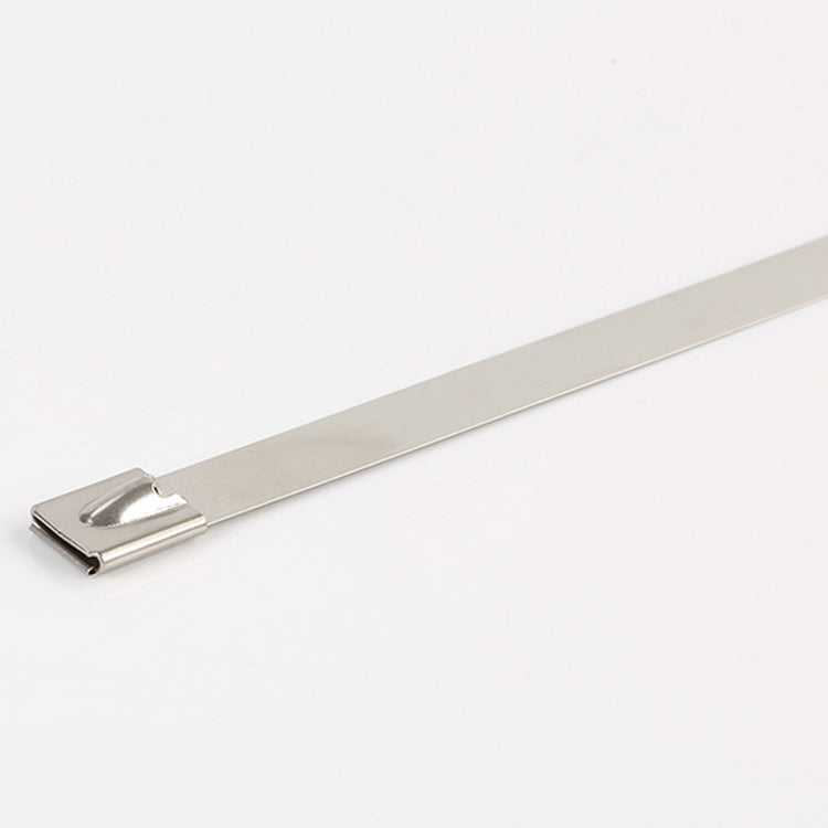 Stainless steel cable tie strap with locking head and flat ratchet end