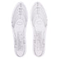 White insoles with printed size guide lines and heel oval marking on top