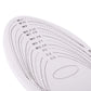 Close-up white insole showing contour lines and size numbers for trimming
