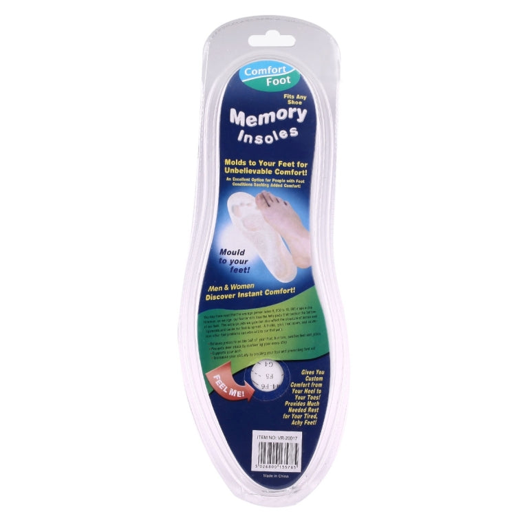 Memory insoles blister pack with Comfort Foot label and molded insole image