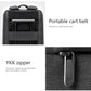 Laptop backpack with front organizer panel and metal zipper pull