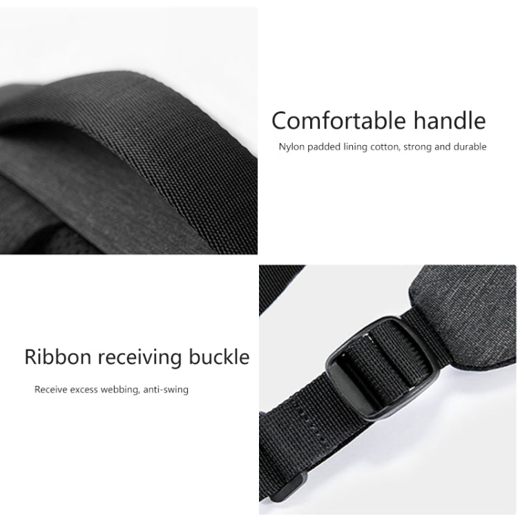Laptop backpack with padded handle and adjustable webbing strap buckle