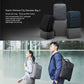 Laptop backpack shown in dark and light gray colors with zip front