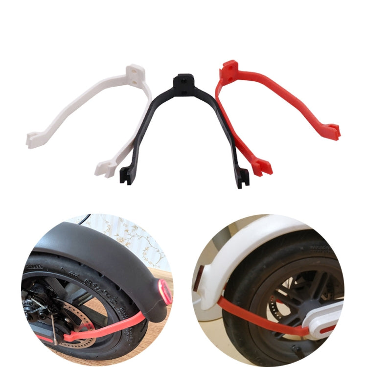 Rear fender brackets set: white, black, and red clips