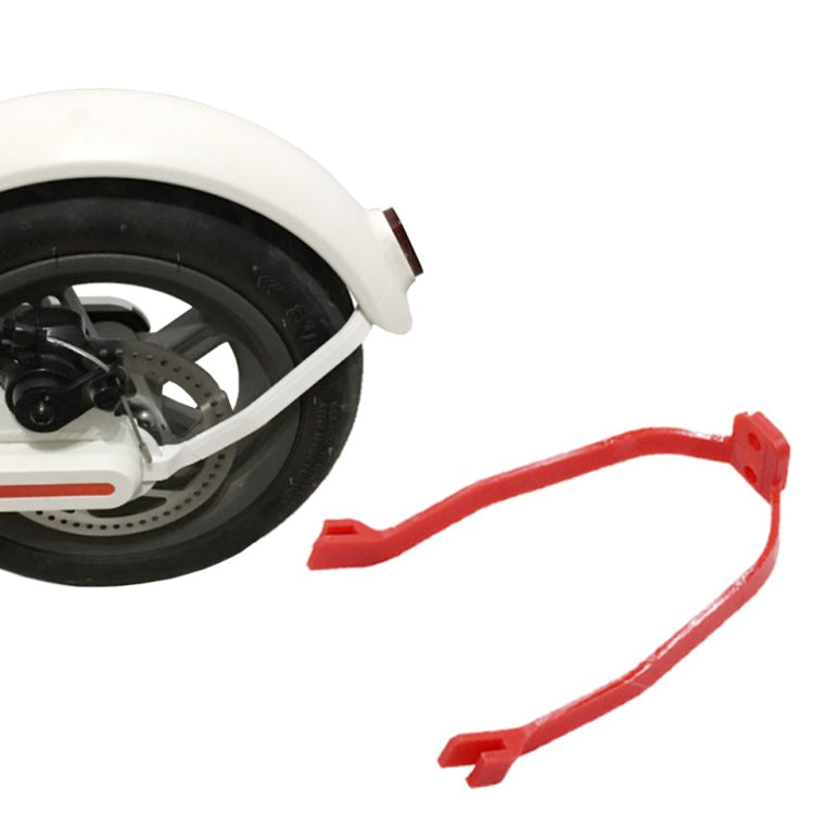 Rear fender bracket, red L-shaped bracket with mounting tabs