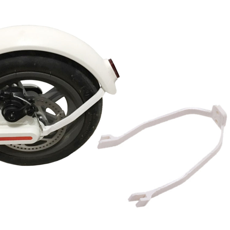 Rear fender bracket, white L-shaped bracket with mounting tabs
