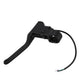 Black scooter brake lever with cable connector and curved handle