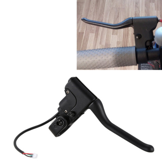 Black electric scooter brake lever with cable and mounting bracket