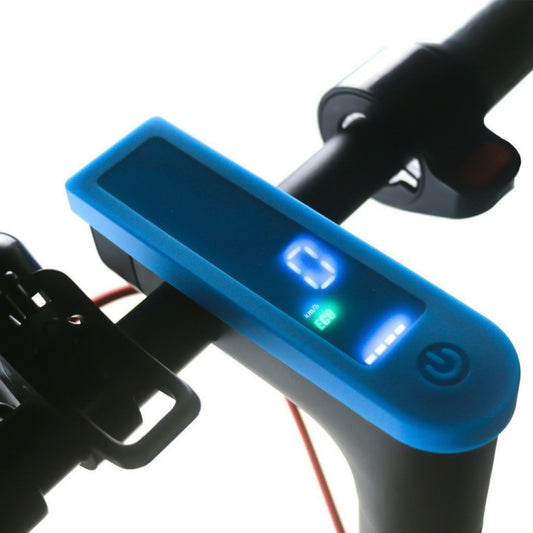 Blue silicone waterproof protective case for electric scooter display on handlebar