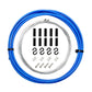 Universal bicycle brake cable set with blue outer cable and included hardware accessories