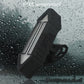Waterproof bike tail light with clear LED strip and black textured housing
