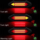 Bike tail light modes: left turn, right turn, and warning light with red LEDs