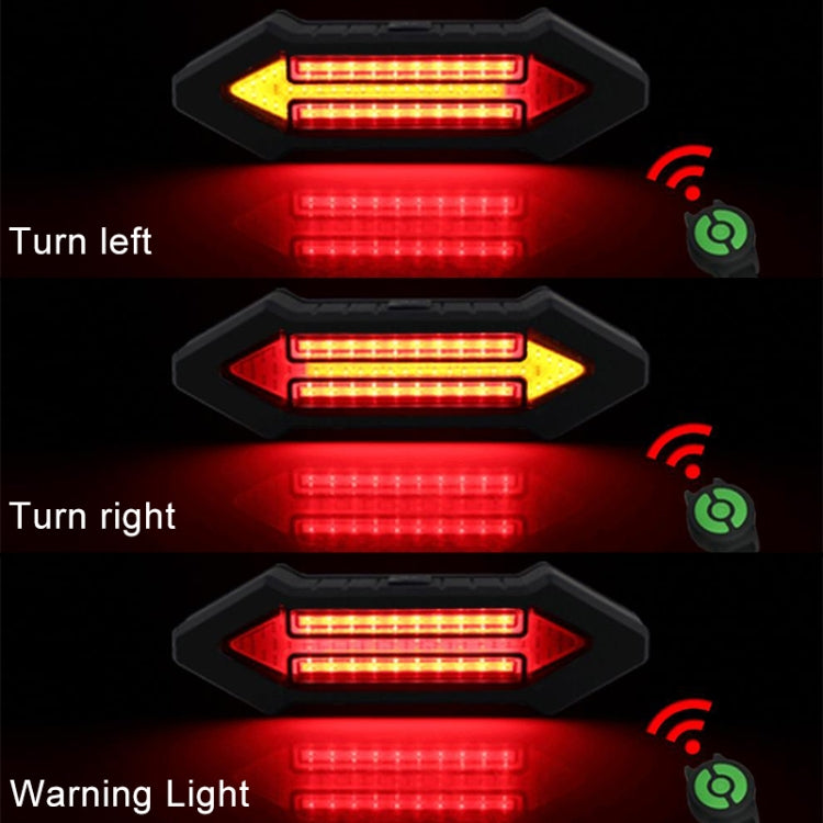Bike tail light modes: left turn, right turn, and warning light with red LEDs