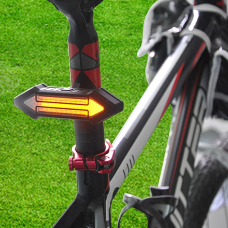 Bike tail light on rear post with amber turn signal lightbar, compact black housing
