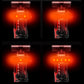 USB rechargeable bicycle taillight showing red LED patterns in four modes