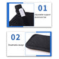 Black ankle splint with adjustable support bar and perforated breathable fabric