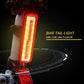 Bike tail light mounted with bright red vertical COB LEDs; USB multi-color