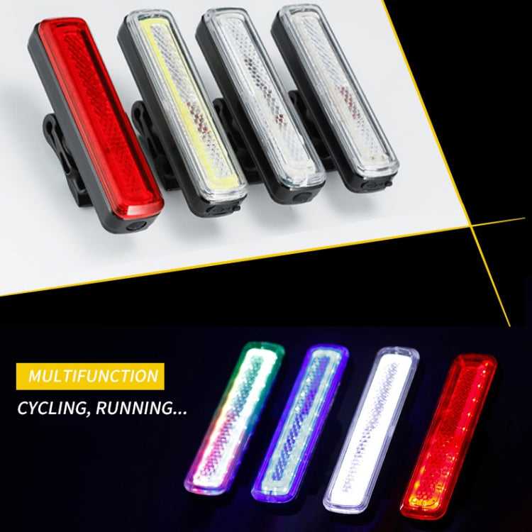 Bike tail light with multiple LED colors shown, including red and white.