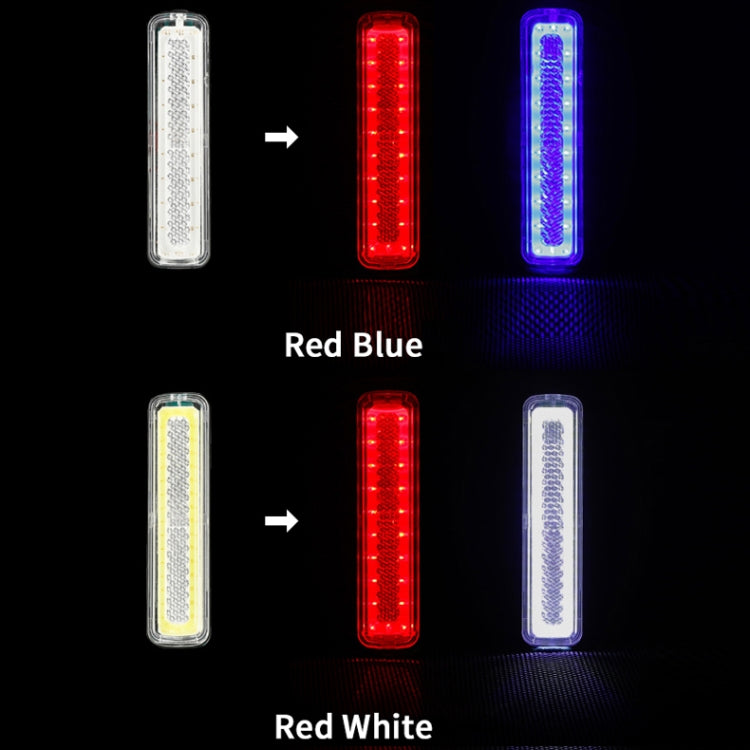 Bike tail light color options shown: white, red, blue, and red-white.