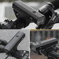 Gray bicycle front headlight with adjustable mount and front lens