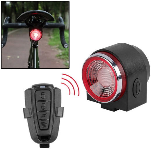 Rechargeable bike rear light with red LED lens and black housing