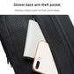 Black anti-theft back pocket with hidden zipper opening and fabric interior