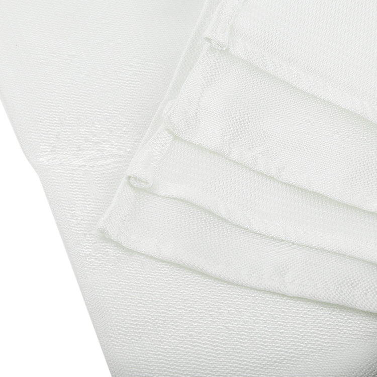 Close-up of white fire blanket fabric layers